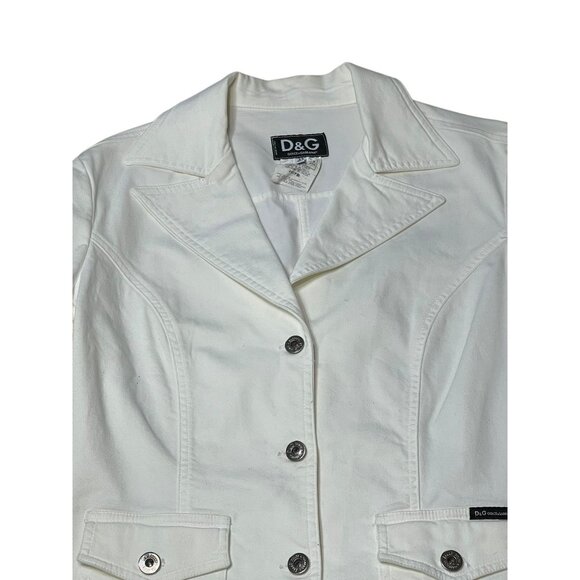 Dolce & Gabbana Womens White Cotton Blazer Jacket Size 32/36 IT Made In Italy - Picture 13 of 14